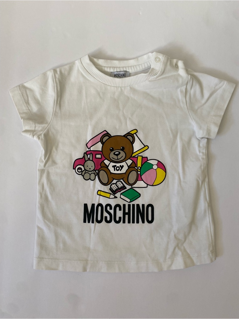 Moschino White Teddy & Colorful Toy Graphic Tee